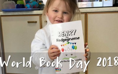 World Book Day 2018 – Henry the Hedgegnome heads to pre-school.