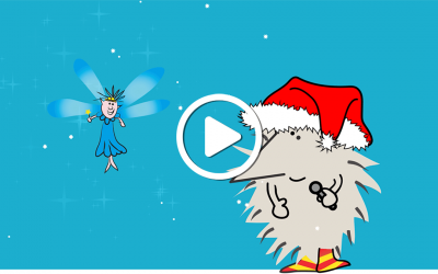 Hedgehog sings Christmas song.