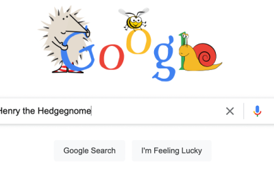 Henry the Hedgegnome gets a Google Doodle