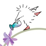 Henry the Hedgegnome - Henry on Lavender plant - Illustration from book 1 Henry the Hedgegnome - Henry on Lavender plant - Illustration from book 1